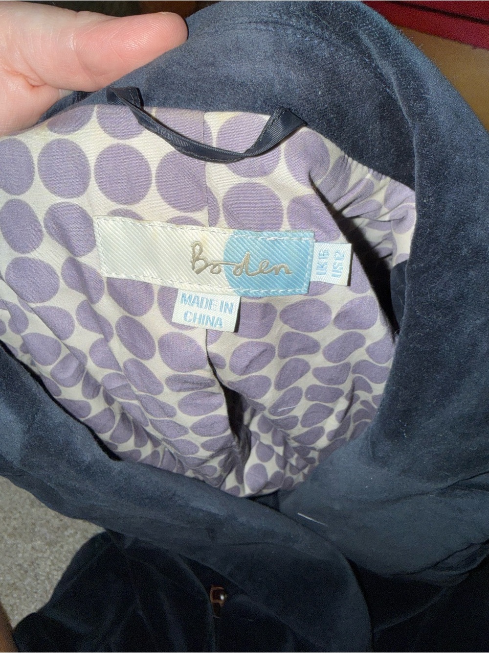 Boden Double-Breasted Velvet Blazer - Black - Picture 3 of 3